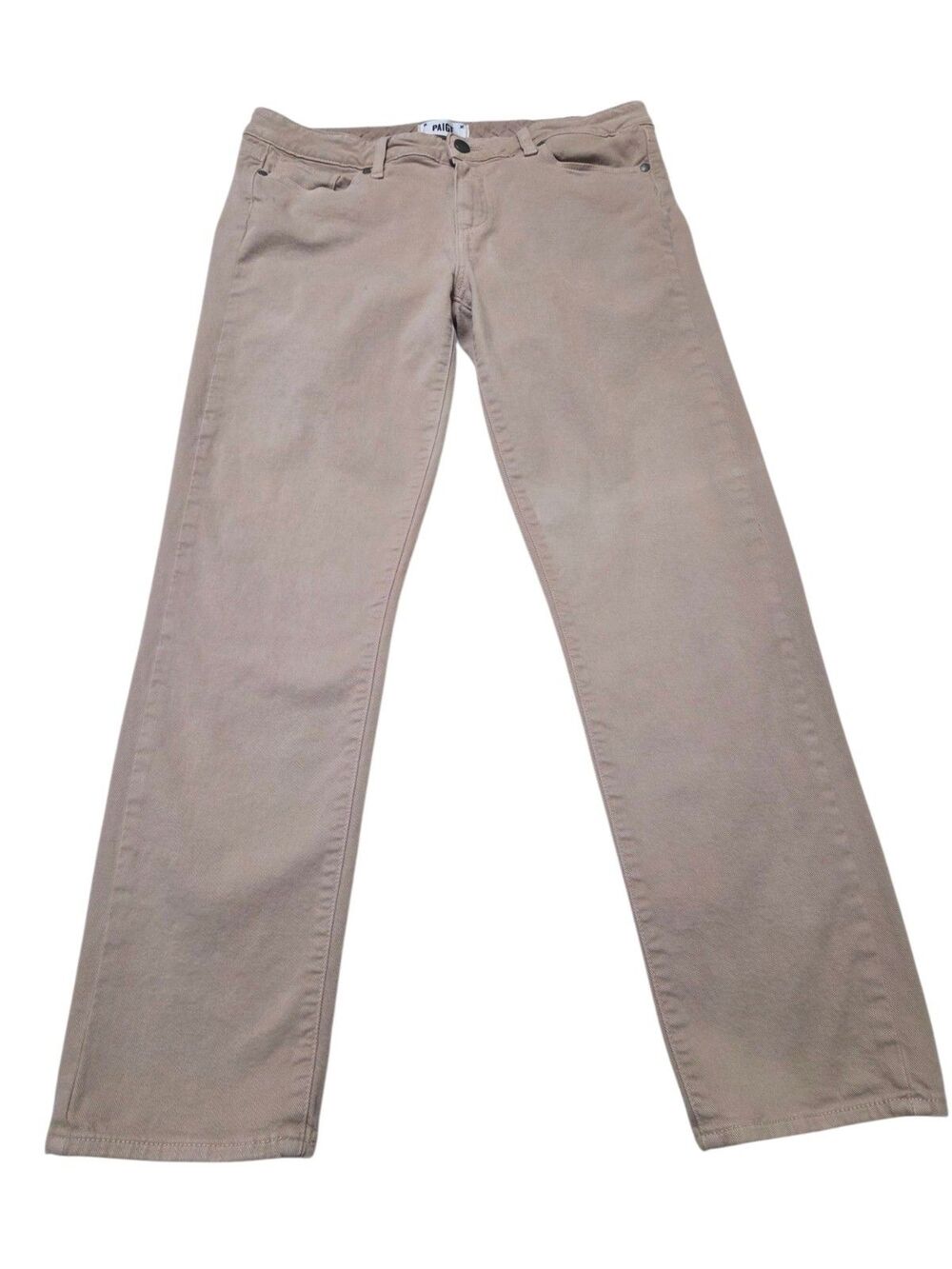 Paige Skyline Ankle Peg Jeans Women's 32 Tan Desert Khaki Skinny Mid Rise D13.3